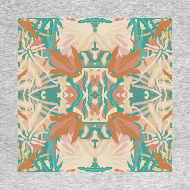 Abstract Tropical Plants in Turquoise and Pastels / Mirrored by matise